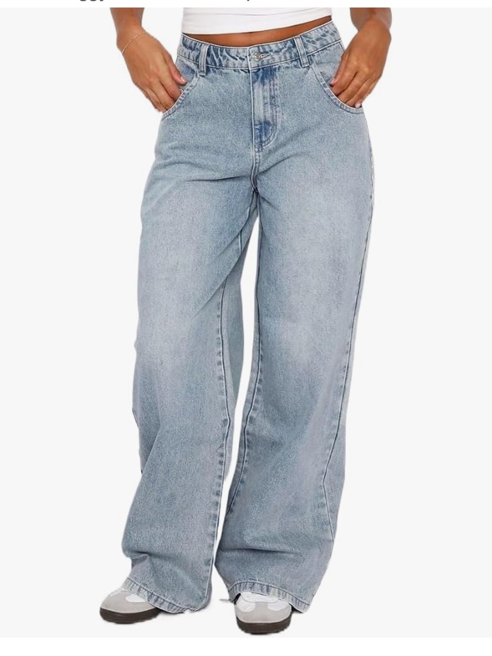 Skater style Light Wash Women’s Wide Leg Jeans
